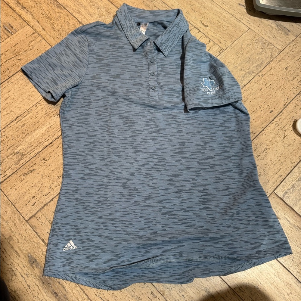 Adidas women Heathered Blue Polo Shirt